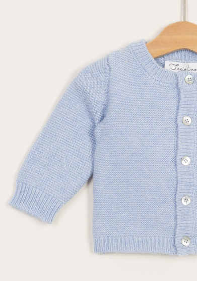 Cardigan neonato in cashmere azzurro