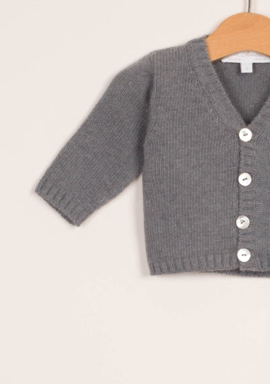 M. FERRARI - Cardigan neonato in lana grigio