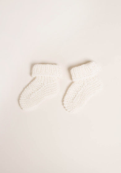 FAGIOLINO CASHMERE - Scarpine neonato in cashmere crema