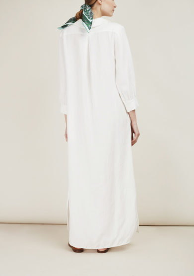 CAFTANII FIRENZE - Celine linen white kaftan dress