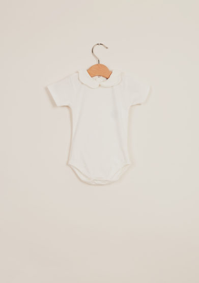 BARONI - Body neonata in cotone con colletto petalo