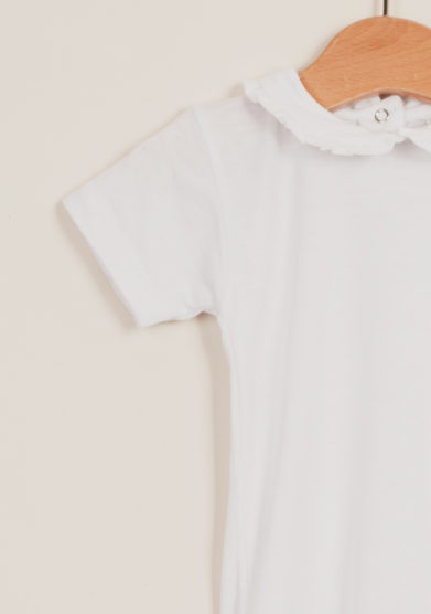 BARONI - Body neonata in cotone con colletto rouche