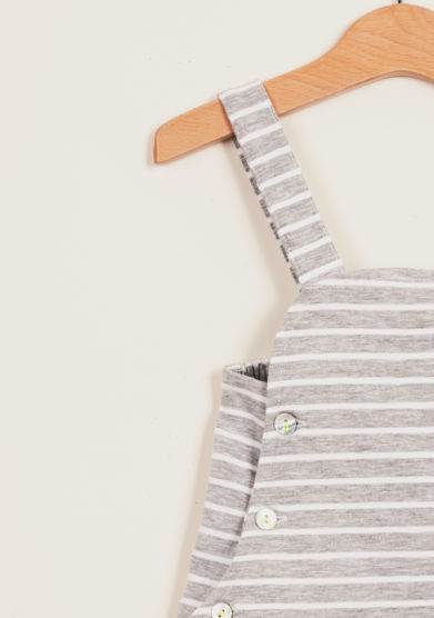 DEPETIT - Grey striped cotton romper