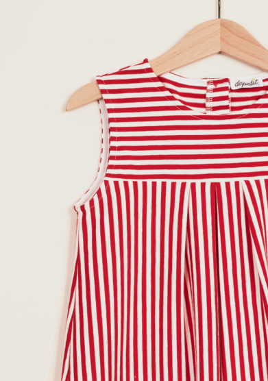 DEPETIT - Girl's striped cotton dress