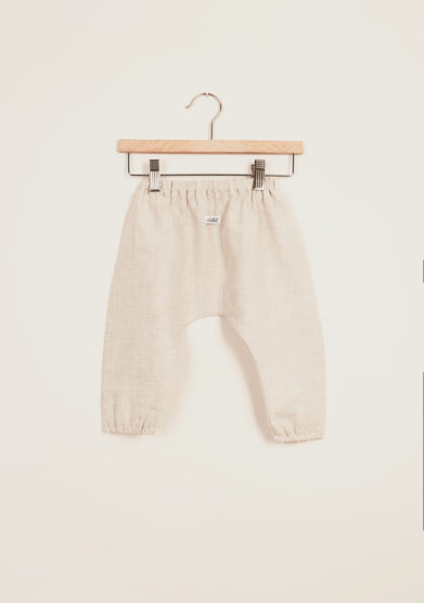 DEPETIT - Baby linen pants in beige