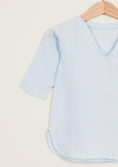 DEPETIT - Baby light blue linen blouse