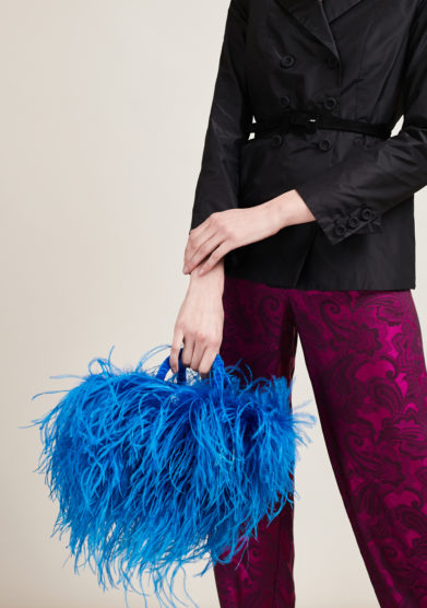 PESCE PAZZO - Feather-trimmed embellished bag