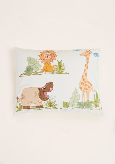 LORETTA CAPONI - Cushion with jungle embroidered
