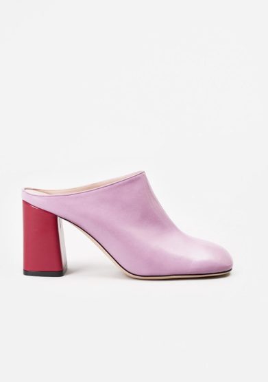 TARCIO - Lilac and cherry leather mules