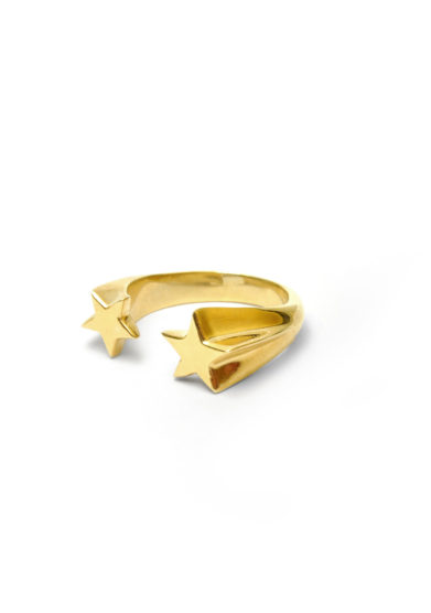 GALA ROTELLI - Gold plated silver double star ring