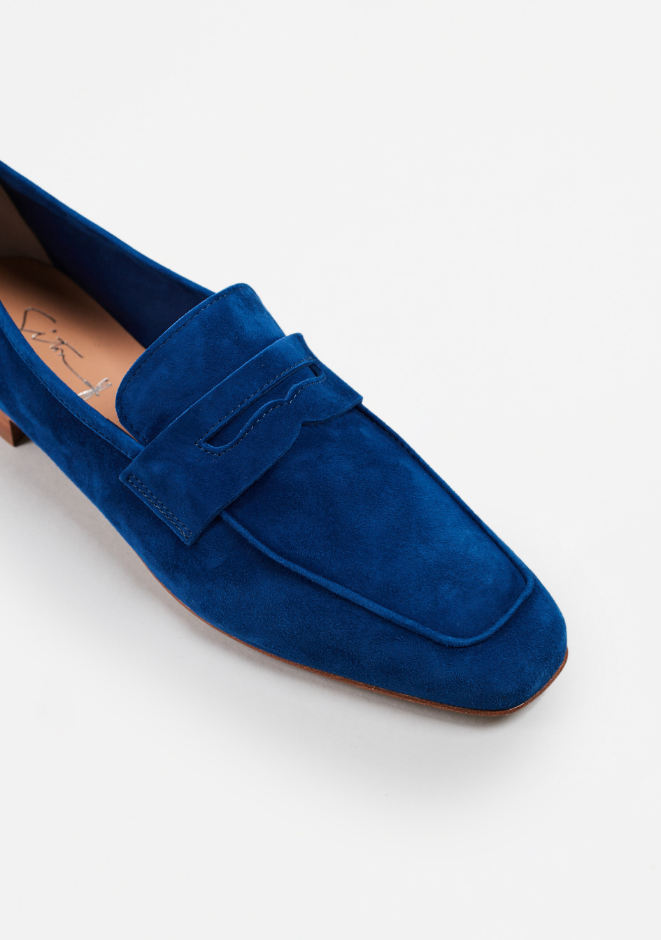 SITÓN - Electric blue suede loafers 