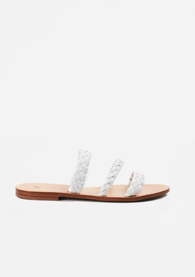 PAOLA FIORENZA - Braided sandals in white leather