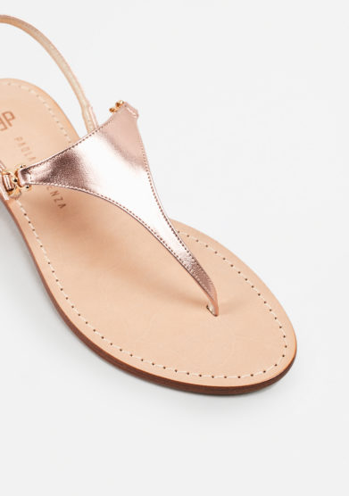PAOLA FIORENZA - Copper leather sandals in triangle shape