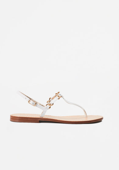 PAOLA FIORENZA - White leather sandals