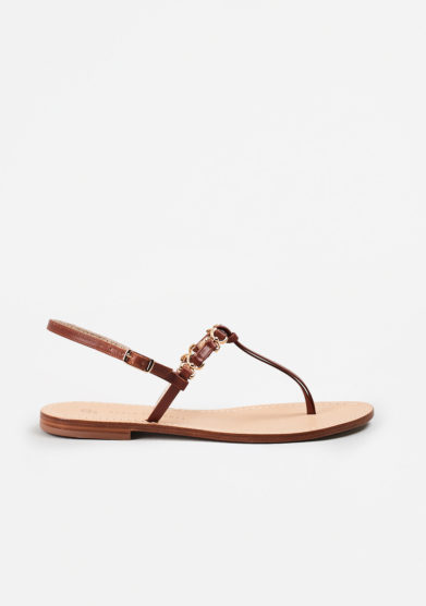 PAOLA FIORENZA - Brown leather sandals