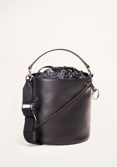 SIMONE RAINER - Black leather bucket bag