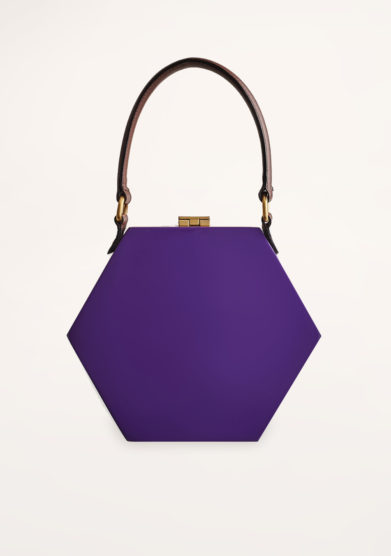 VIRGINIA SEVERINI - Diamante purple wood handbag