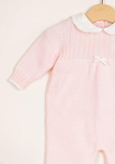 BARONI - Pink wool knitted jumpsuit