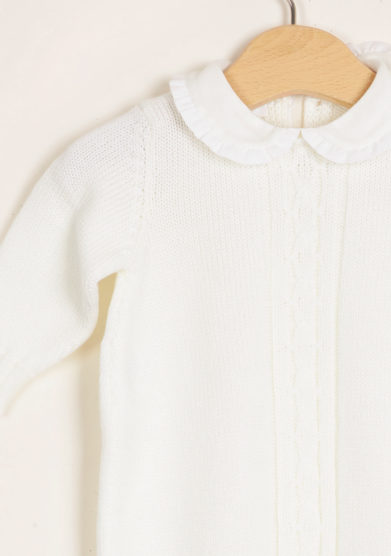 BARONI - Cream wool knitted jumpsuit