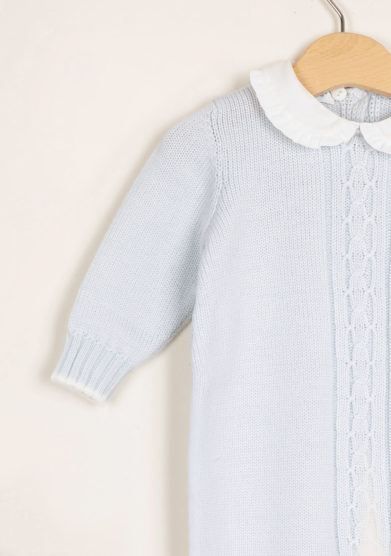 BARONI - Light blue wool knitted jumpsuit