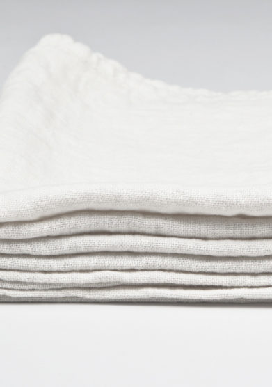 ONCE MILANO - Set of 2 white linen napkins