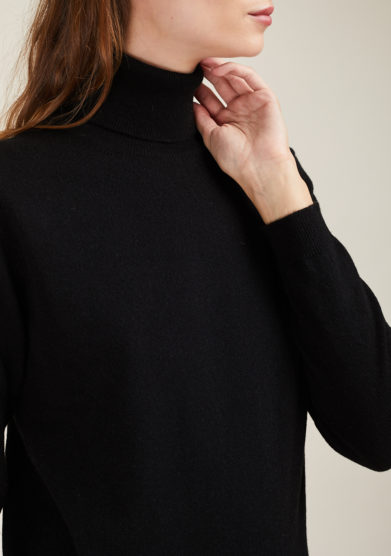 IRREPLACEABLE ELISA GIORDANO - Black cashmere turtleneck sweater