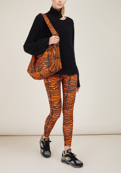 FREI UND APPLE - Frei indian tiger orange and black printed bag