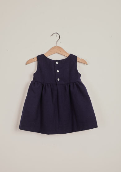 BARONI - Blue wool sleeveless dress