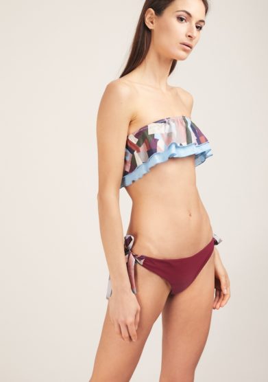 Bikini fascia volant fantasia geometrica los trapitos al sol