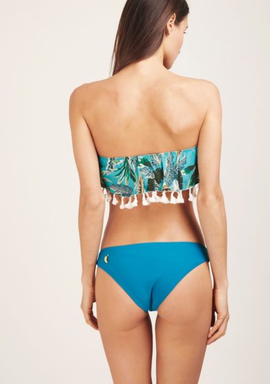 Bikini los trapitos al sol fascia in cotone volant fantasia azzurro