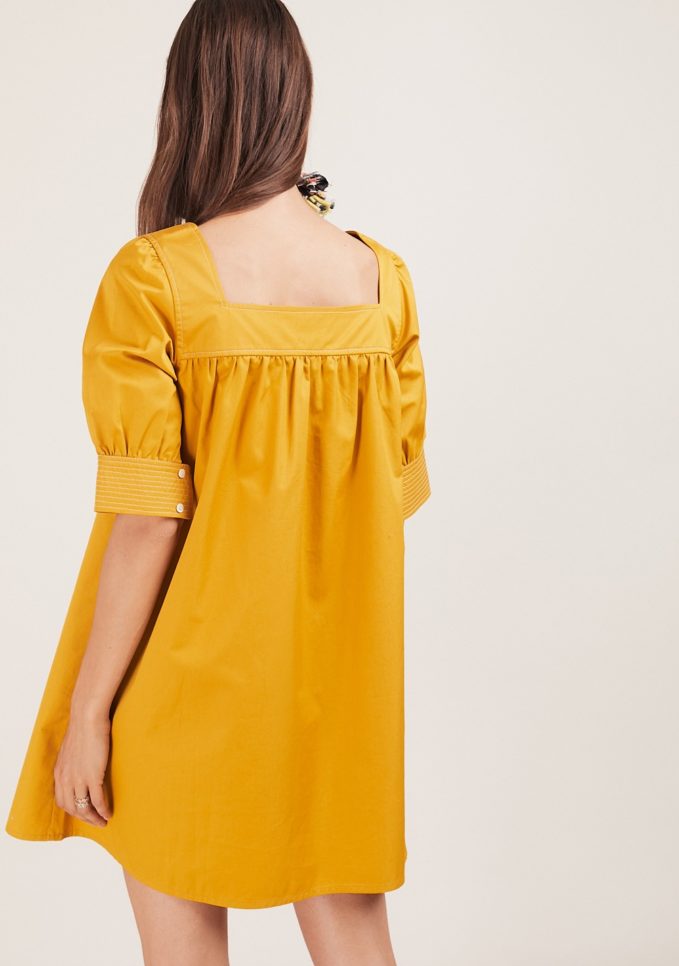 mini abito giallo nina caftanii
