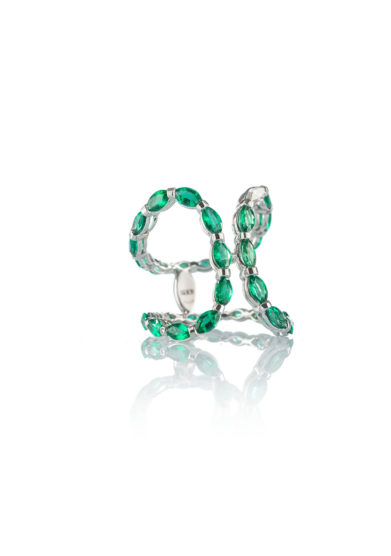 Roberto Callegari anello Beautiful Smile smeraldi verde