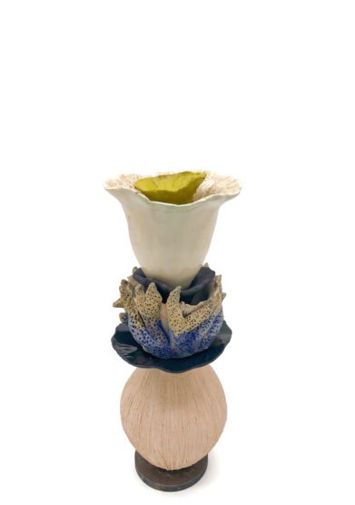 Zanellazine vaso bloomen 36 ceramica supporto ferro rosa chiaro limited edition
