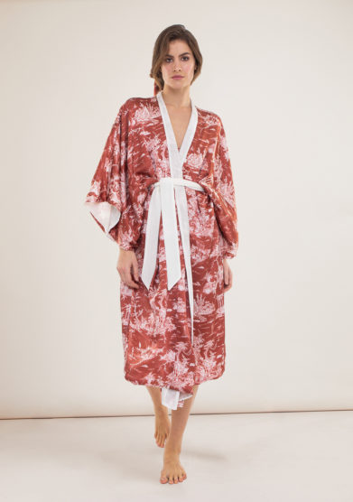 Toile society kimono regina toile de jouy bordeaux