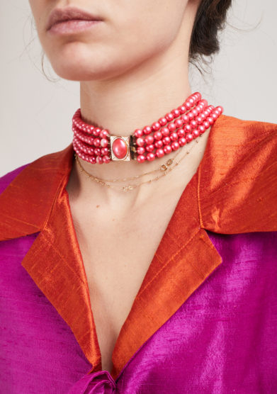 collana quattro fili perle sintetiche epoca 1960 Vincent vintage bijoux