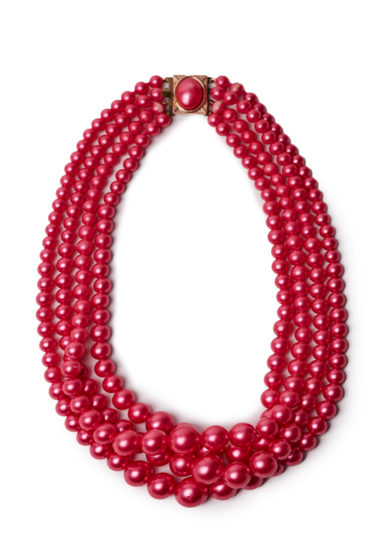 Vincent vintage bijoux collana quattro fili perle sintetiche epoca 1960