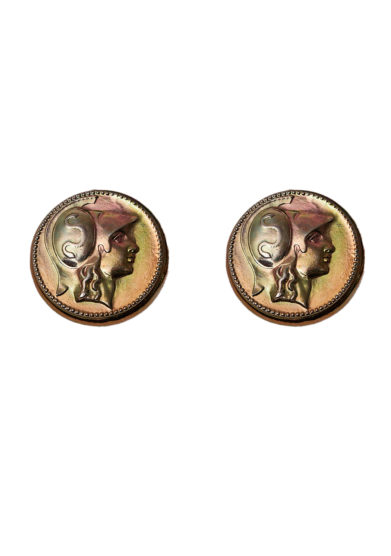 orecchini a clip in metallo iridato 1980 Vincent vintage bijoux