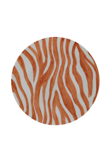 piatto Dalwin designs stampa zebra arancio