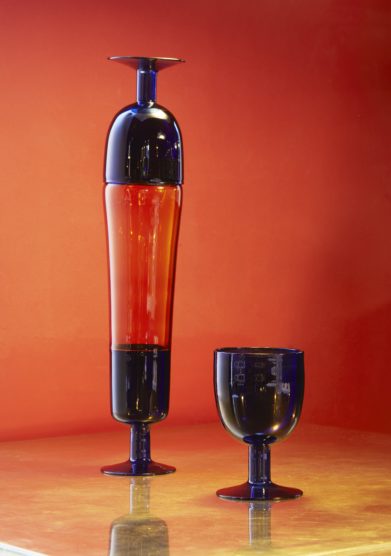 caraffa semplice in vetro trasparente Balaustri con un bicchiere Gupica