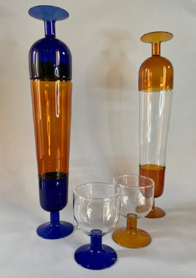 Gupica set di due caraffe bicchiere balaustri e due bicchieri