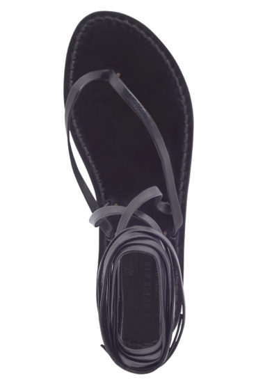 Sandalo Preludio Capri infradito Incrocio II alla schiava in nappa nero top